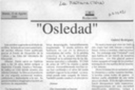 "Osledad"  [artículo] Gabriel Rodríguez.