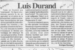 Luis Durand  [artículo] Enrique Bunster.
