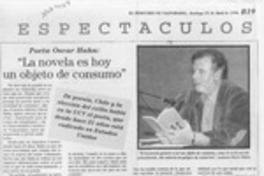 "La Novela es hoy un objeto de consumo"  [artículo].