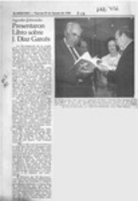 Presentaron libro sobre J. Díaz Garcés  [artículo].