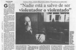 "Nadie está a salvo de ser violentador o violentado"  [artículo] Carmen Gloria Muñoz.