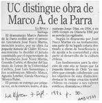 UC distingue obra de Marco A. de la Parra