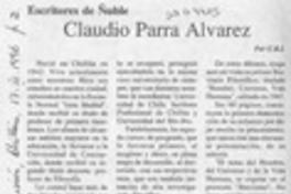 Claudio Parra Alvarez  [artículo] C. R. I.