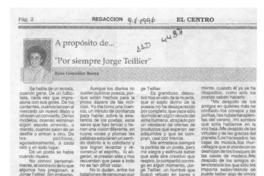 Por siempre Jorge Teillier  [artículo] Rosa González Baeza.