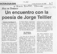 Un encuentro con la poesía de Jorge Teillier  [artículo] Eduardo Henríquez O.