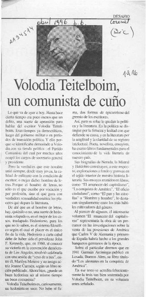 Volodia Teitelboim, un comunista de cuño  [artículo].