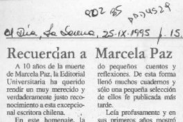 Recuerdan a Marcela Paz  [artículo].