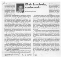 Efraín Szmulewicz, condecorado  [artículo] Antonio Rojas Gómez.