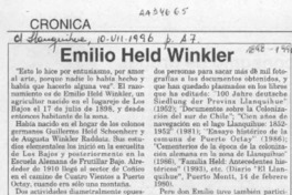 Emilio Held Winkler  [artículo] Eduardo Tampe.
