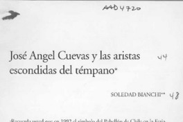José Angel Cuevas y las aristas escondidas del témpano  [artículo] Soledad Bianchi.