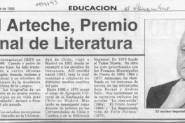 Miguel Arteche, Premio Nacional de Literatura  [artículo]