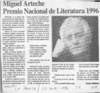 Miguel Arteche Premio Nacional de Literatura 1996  [artículo] Enrique Villablanca.