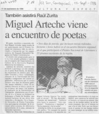 Miguel Arteche viene a encuentro de poetas  [artículo]