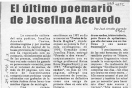 El último poemario de Josefina Acevedo  [artículo] José Arraño Acevedo.
