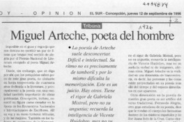 Miguel Arteche, poeta del hombre  [artículo] René Sepúlveda.