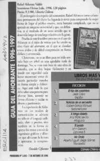 Guía del ahorrante 1996-1997  [artículo] Osvaldo Cifuentes.