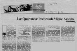 Las querencias poéticas de Miguel Arteche  [artículo] José Christian Páez.