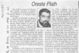 Oreste Plath  [artículo] Eduardo Urrutia Gómez.