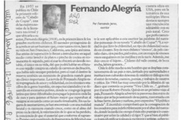 Fernando Alegría  [artículo] Fernando Jerez.