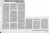 Apacheta de los hermanos Ponce  [artículo] Arturo Volantines R.