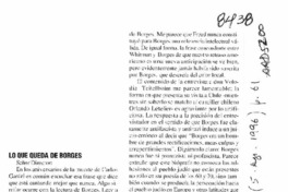 Lo que queda de Borges  [artículo] Gustavo Jiménez Fernández.
