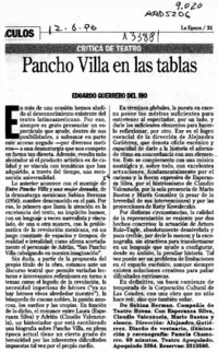 Pancho Villa en las tablas  [artículo] Eduardo Guerrero del Río.