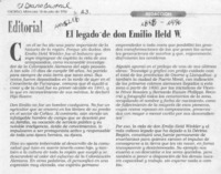 El legado de don Emilio Held W.  [artículo].