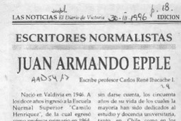 Juan Armando Epple  [artículo] Carlos René Ibacache.
