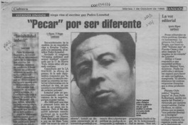 "Pecar" por ser diferente  [artículo] I. Iñíguez [y] F. Vargas.