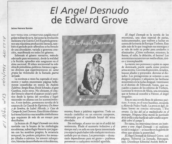 El ángel desnudo de Edward Grove  [artículo] Jaime Herrera Román.