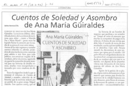 Cuentos de soledad y asombro de Ana María Güiraldes