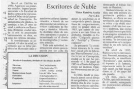 Escritores de Ñuble  [artículo] C. R. I.