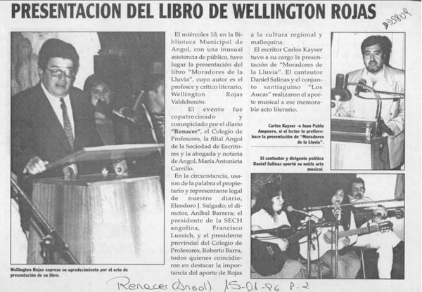 Presentación del libro de Wellington Rojas Valdebenito  [artículo].