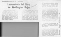 Lanzamiento del libro de Wellington Rojas  [artículo] Luis Marín Cruces.