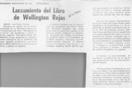 Lanzamiento del libro de Wellington Rojas  [artículo] Luis Marín Cruces.