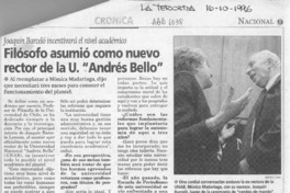 Filósofo asumió como nuevo rector de la U. "Andrés Bello"  [artículo] Paulina Calleja N.