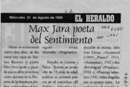 Max Jara, poeta del sentimiento  [artículo].