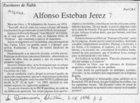 Alfonso Esteban Jerez  [artículo] C. R. I.