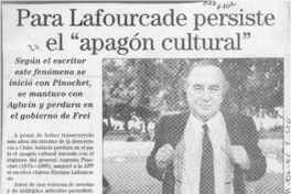 Para Lafourcade persiste el "apagón cultural"  [artículo].