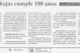 Gómez Rojas cumple 100 años  [artículo] Carlos Martínez Muñoz.