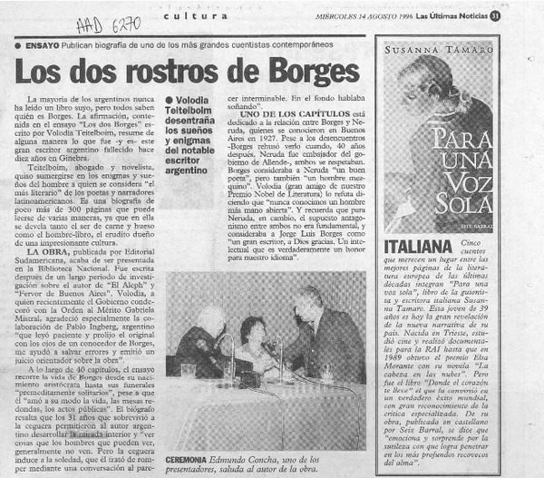 Los Dos rostros de Borges  [artículo].