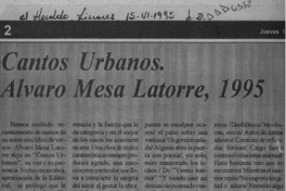 Cantos urbanos, Alvaro Mesa Latorre, 1995  [artículo].