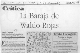 La baraja de Waldo Rojas  [artículo] Ana María Larraín.
