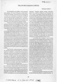 Francisco Ríos Cortés  [artículo] Bahamán Cubillos C.