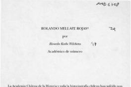 Rolando Mellafe Rojas  [artículo] Ricardo Krebs Wilckens.