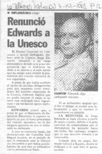 Renunció Edwards a la Unesco