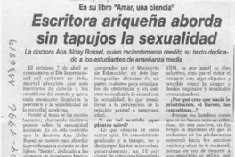 Escritora ariqueña aborda sin tapujos la sexualidad  [artículo].