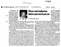 Dos narradores latinoamericanos  [artículo] Antonio Rojas Gómez.
