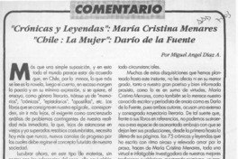 "Crónicas y leyendas" (1995), María Cristina Menares, "Chile, la mujer" (1995), Darío de la Fuente  [artículo] Miguel Angel Díaz A.