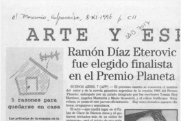 Ramón Díaz Eterovic fue elegido finalista en el Premio Planeta  [artículo].
